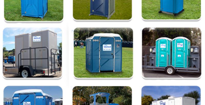 a collage of 9 bathroom rental options