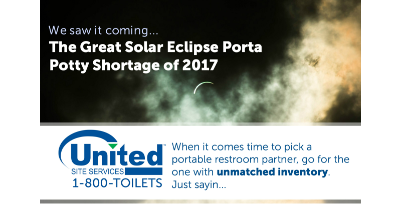 solar eclipse porta potty banner