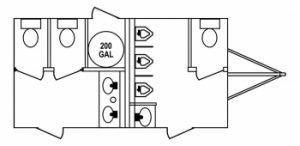 BRR Royale Restroom Trailer Floorplan