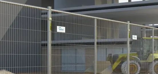 temporary chain-link fence services setup at construction site